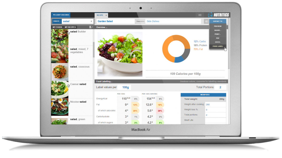 nutrition software for dietitians